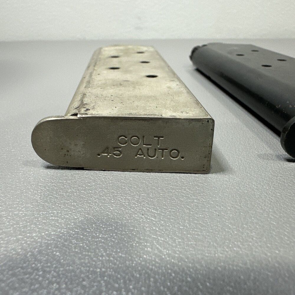 Colt 1911 .45 ACP 7 Round Pistol Magazine Lot Of 2 - Marked "COLT .45 AUTO." - Picture 3 of 4